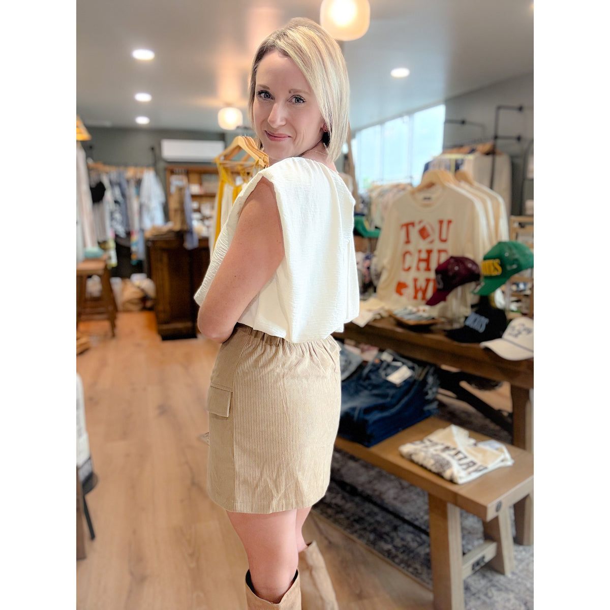 Button Me Up Cord Skirt