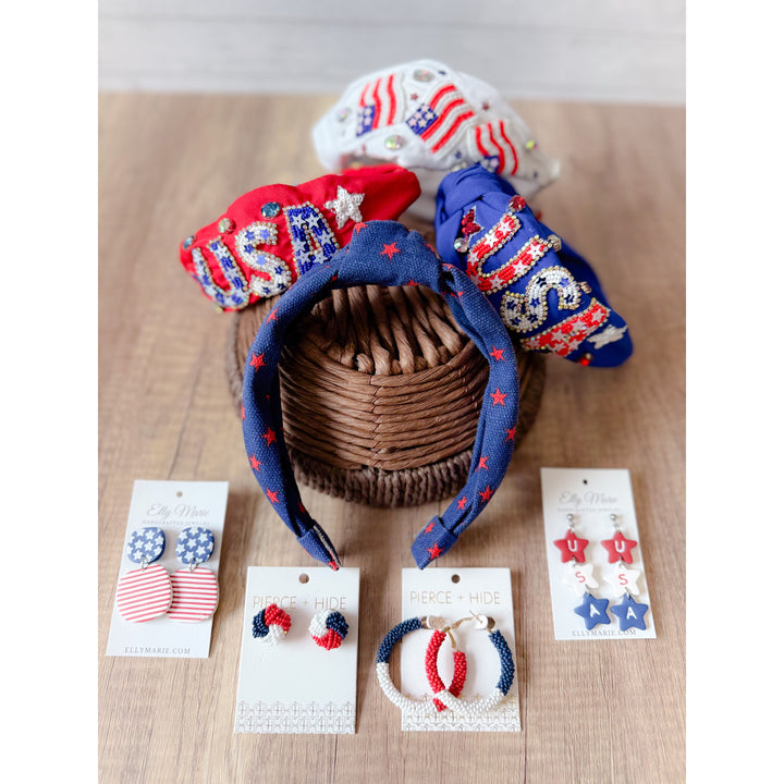 USA Beaded Headband