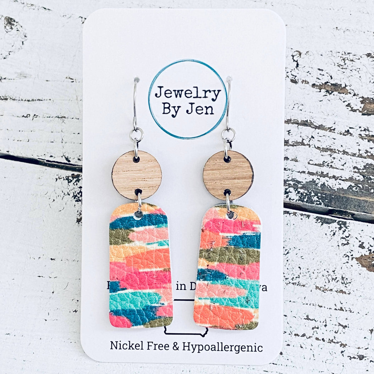 Colorful Brushstrokes Dangle Earrings