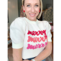 Merry Short Sleeve Sweater Top