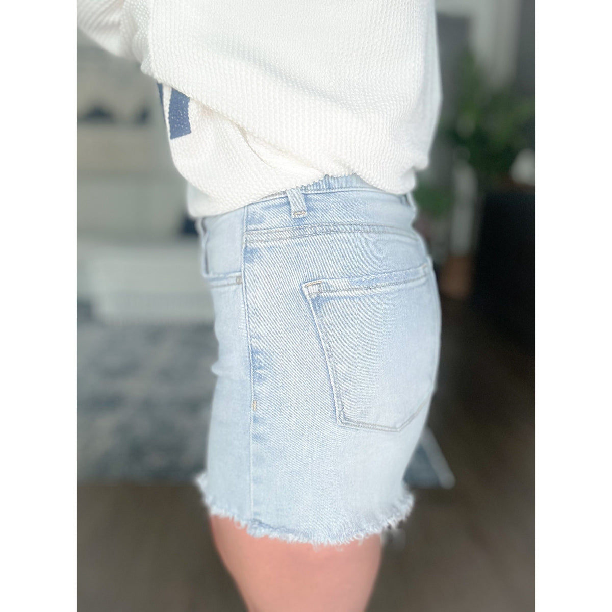 Risen Light Wash Cutoff Shorts