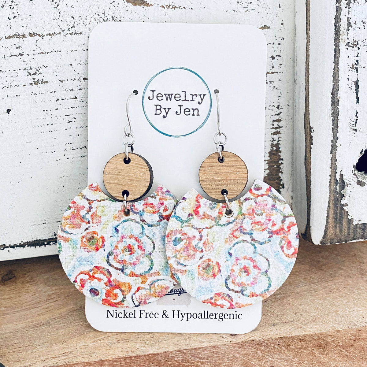 Sketched Floral Dangle Earrings