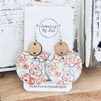 Sketched Floral Dangle Earrings