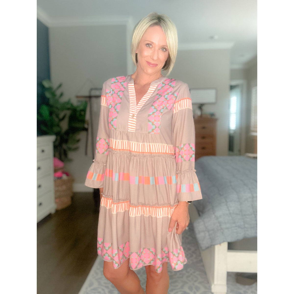 Reese Button Ruffle Dress