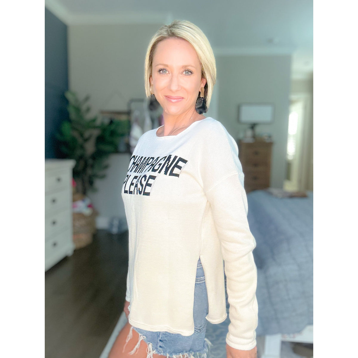Champagne Please Graphic Sweater