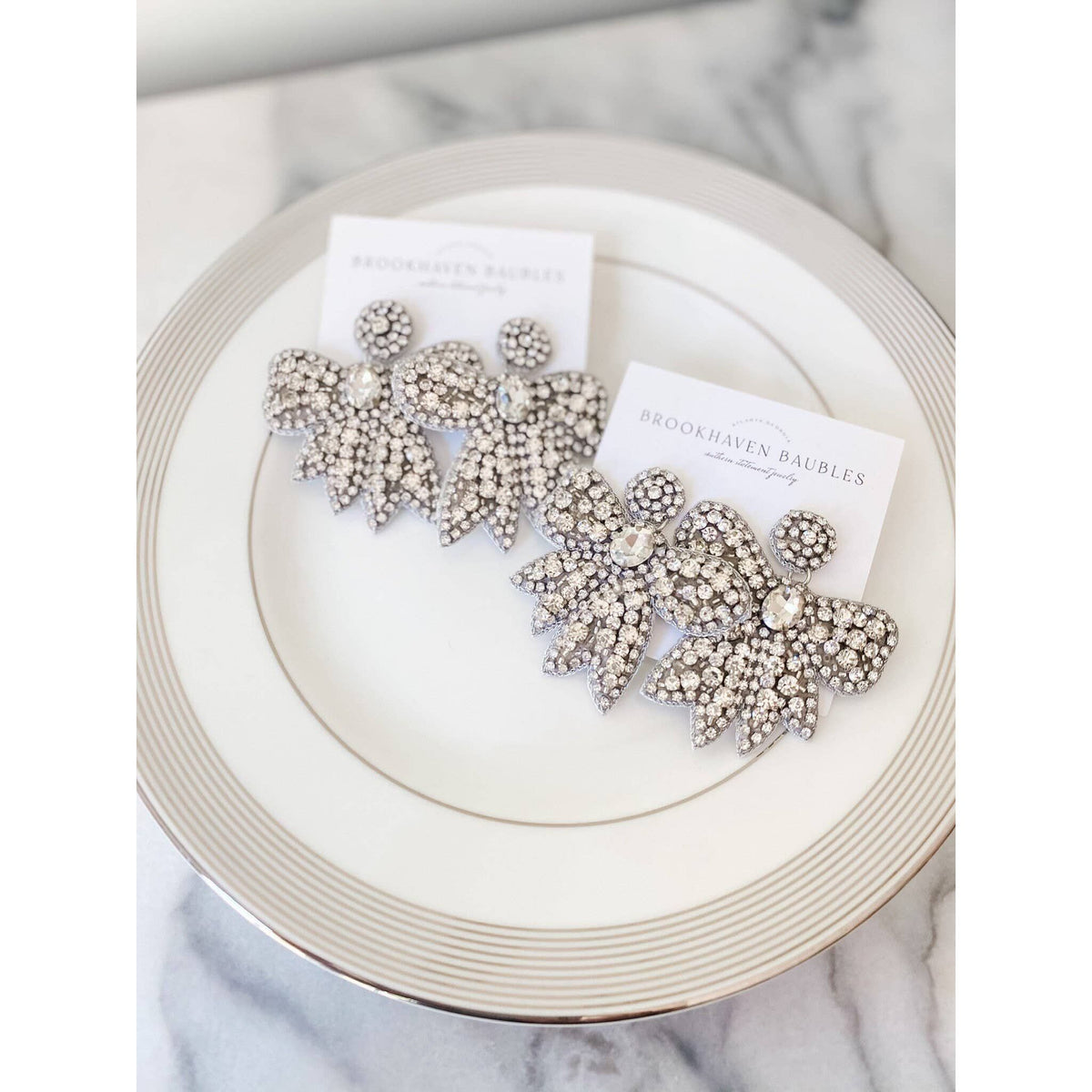 Crystal Bow Statement Earrings