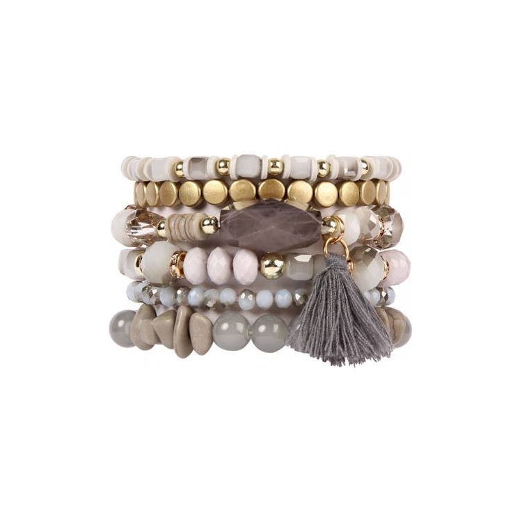 Charm Stack Tassel Bracelet Sets