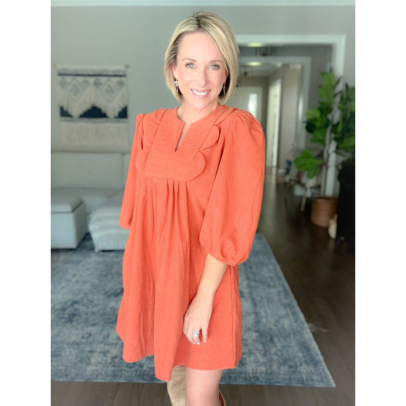 women's boutique fall corduroy dress front