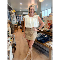 Button Me Up Cord Skirt