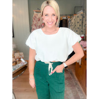 Everly Bubble Hem Crop