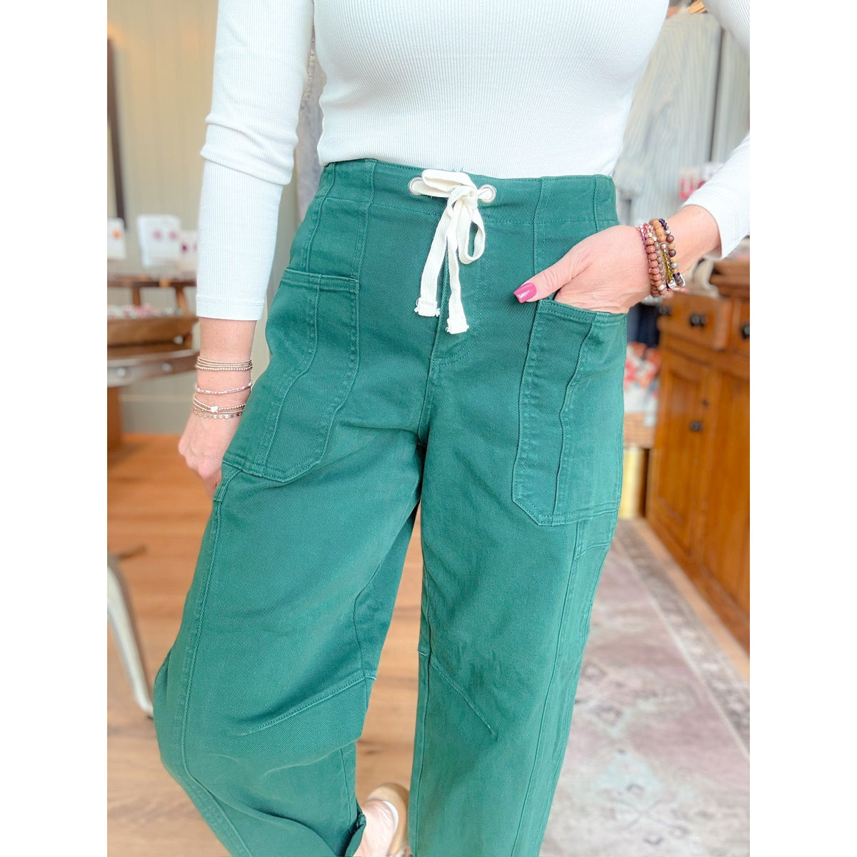 Risen Crop Barrel Pants