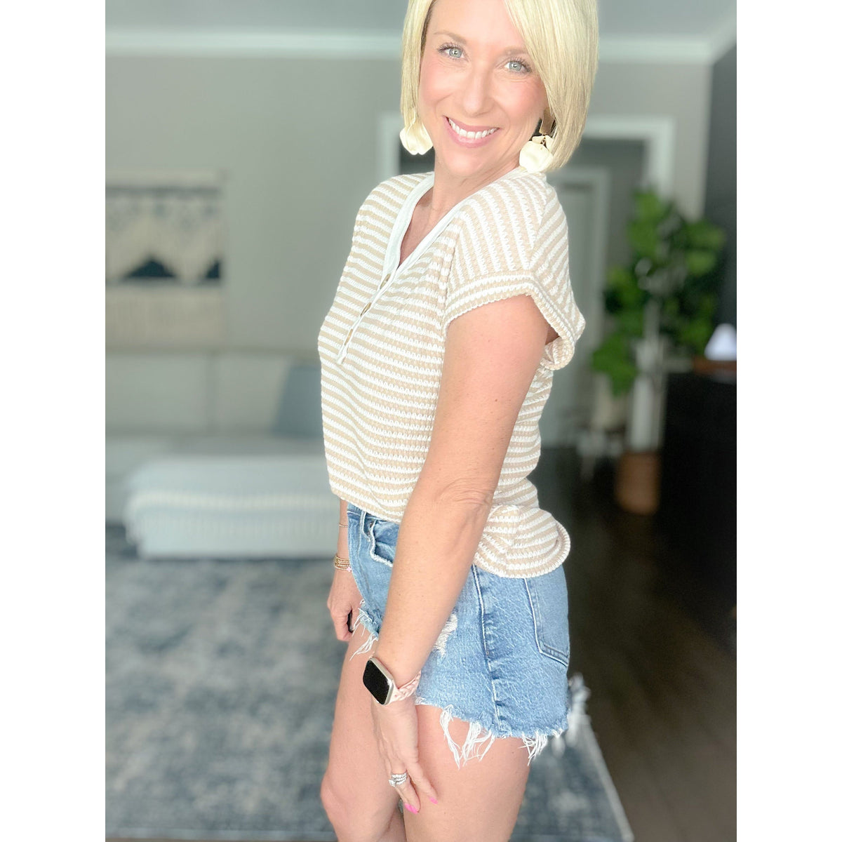 Avery Button-Front Top