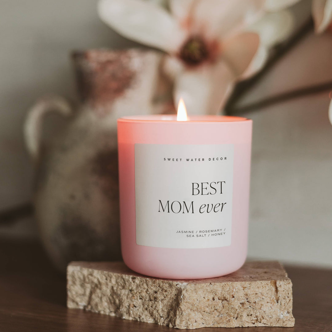 Best Mom Ever Candle- Pink
