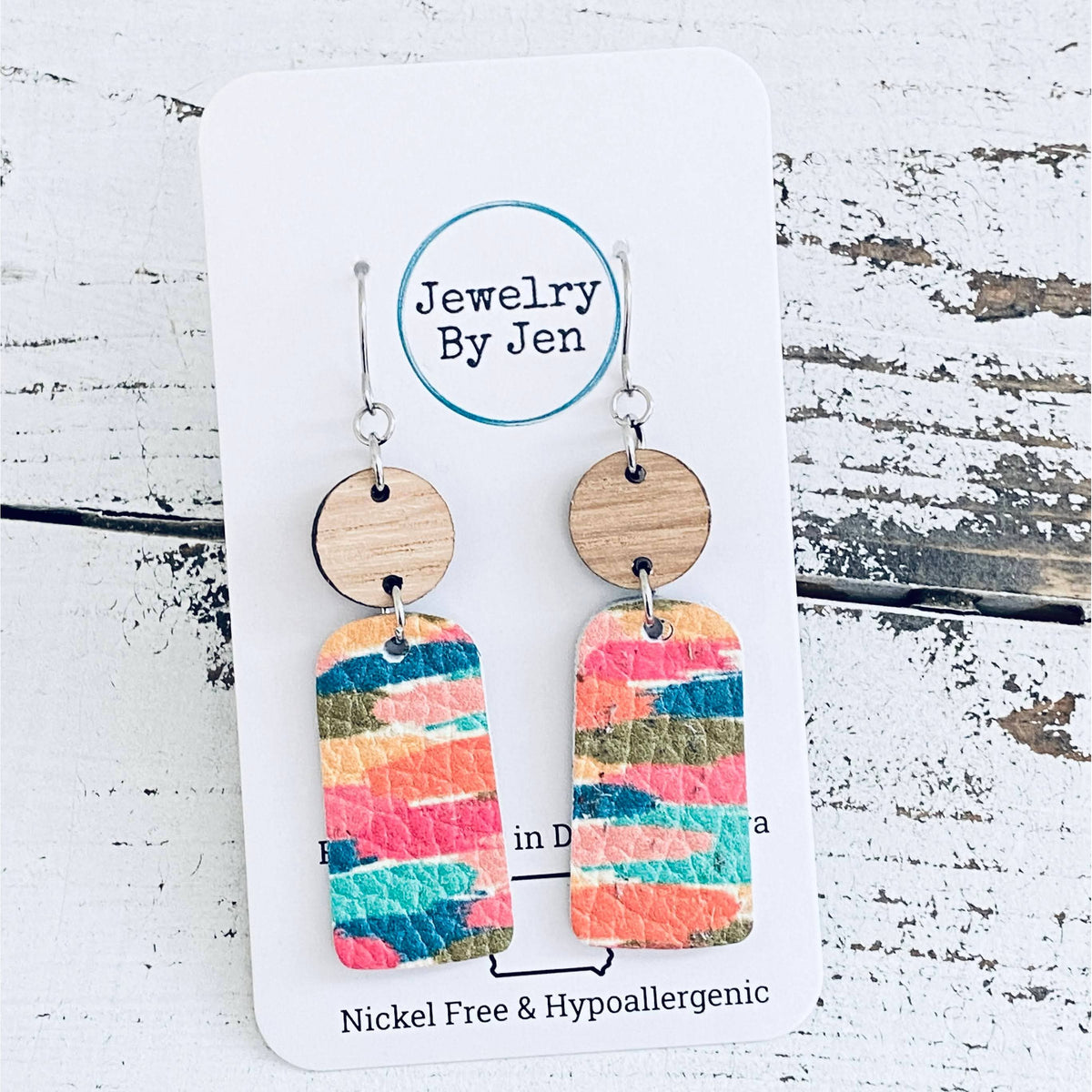 Colorful Brushstrokes Dangle Earrings