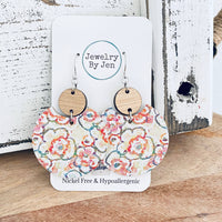 Sketched Floral Dangle Earrings