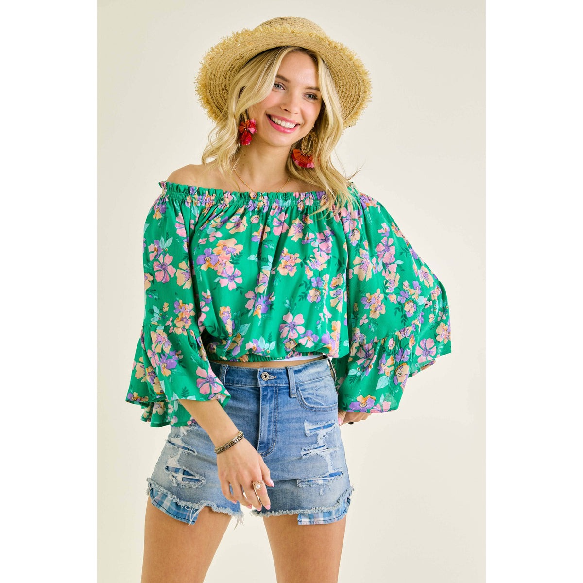 Julia Off Shoulder Bell Sleeve Top