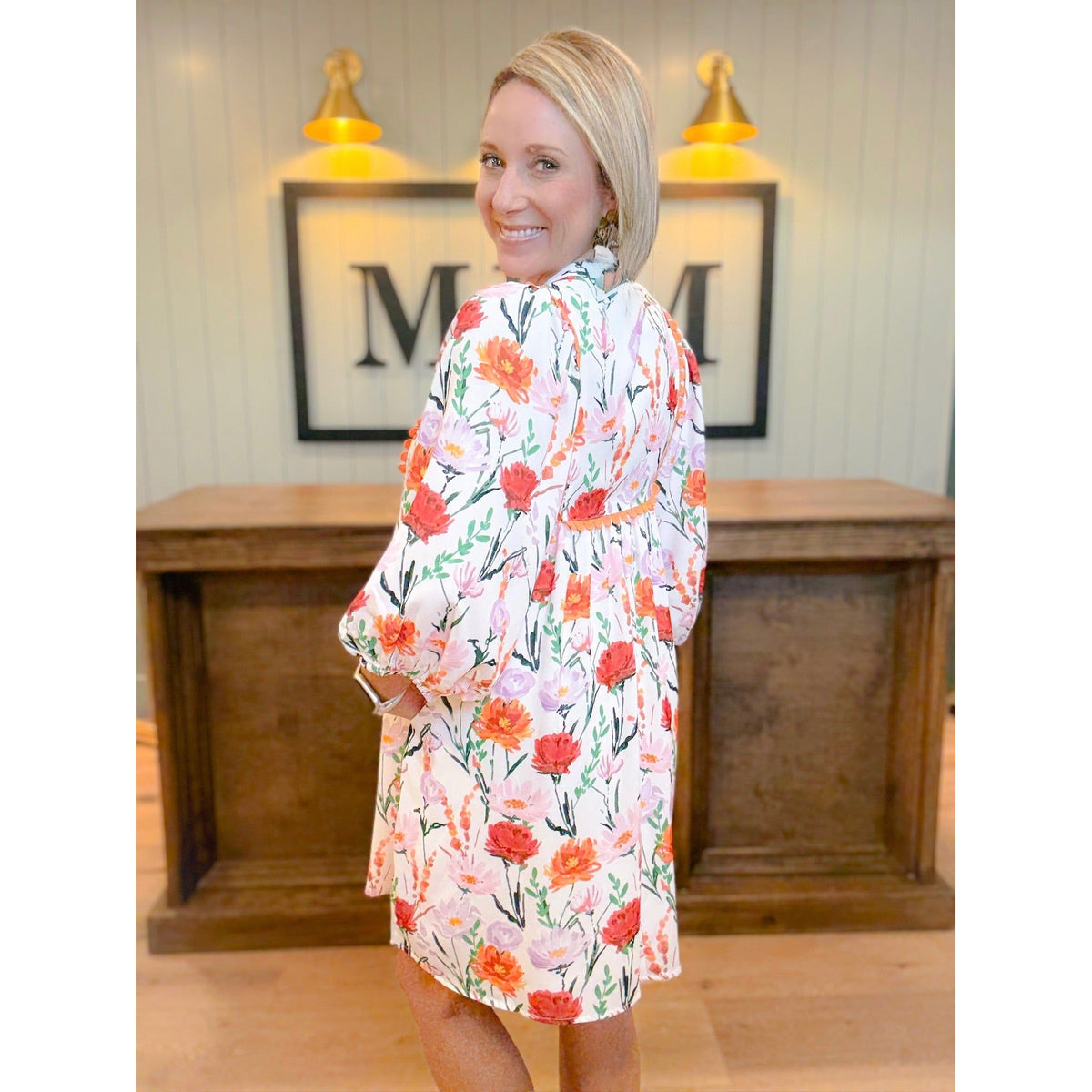 women's boutique dress floral back