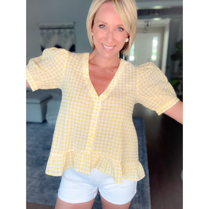 Lemon Drop Peplum Top