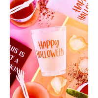 Happy Halloween Orange Frosted Cups