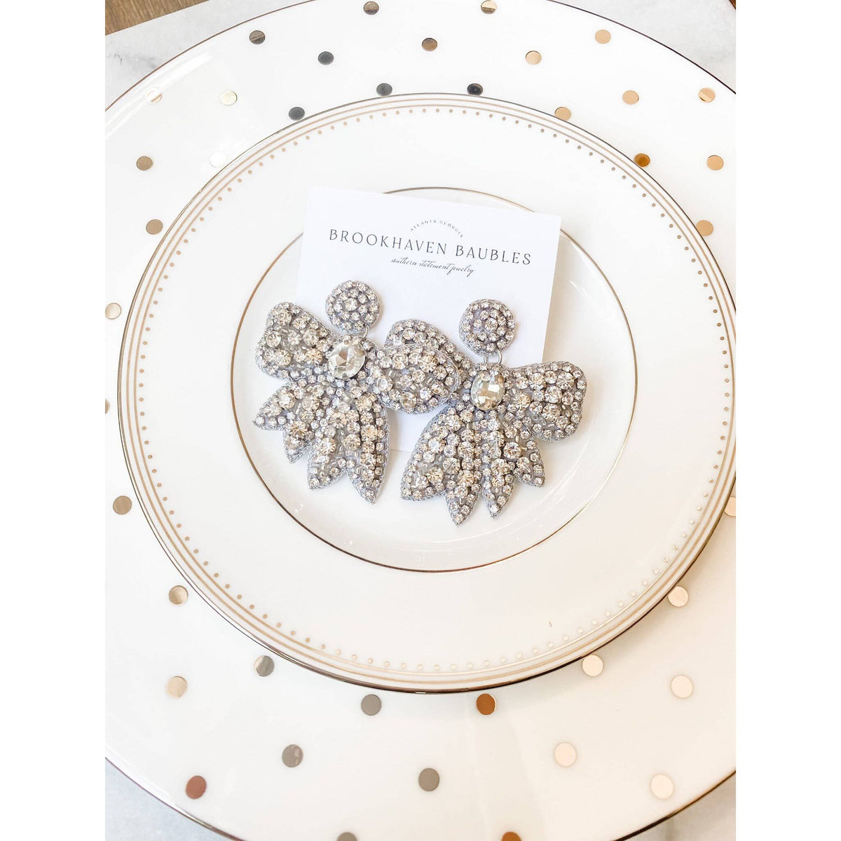Crystal Bow Statement Earrings