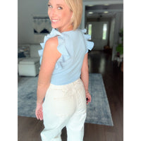 Women's boutique tank top blue back