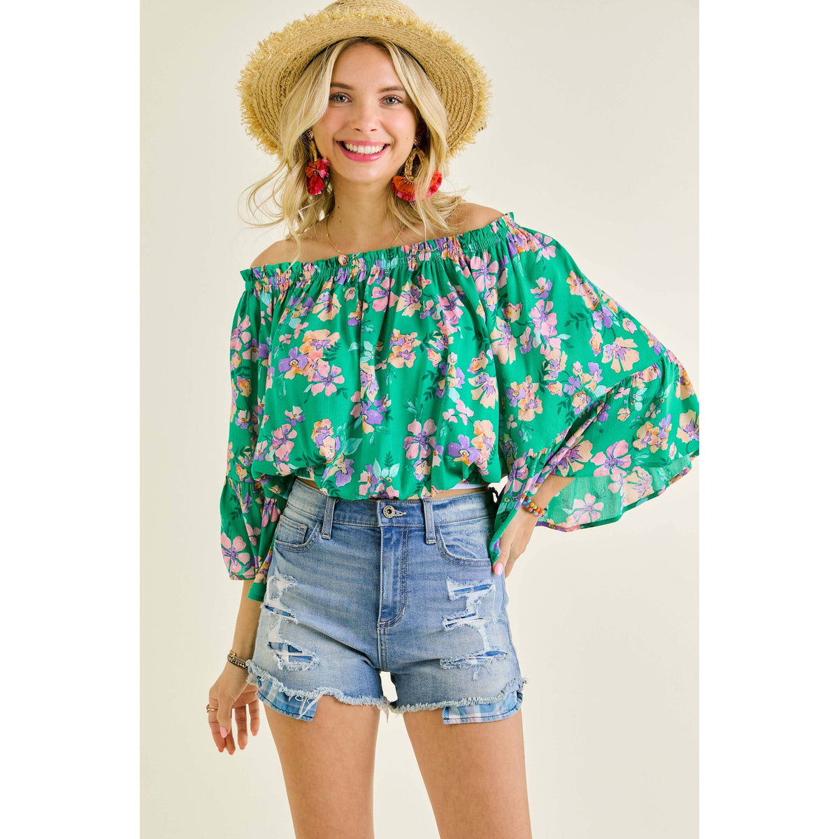 Julia Off Shoulder Bell Sleeve Top