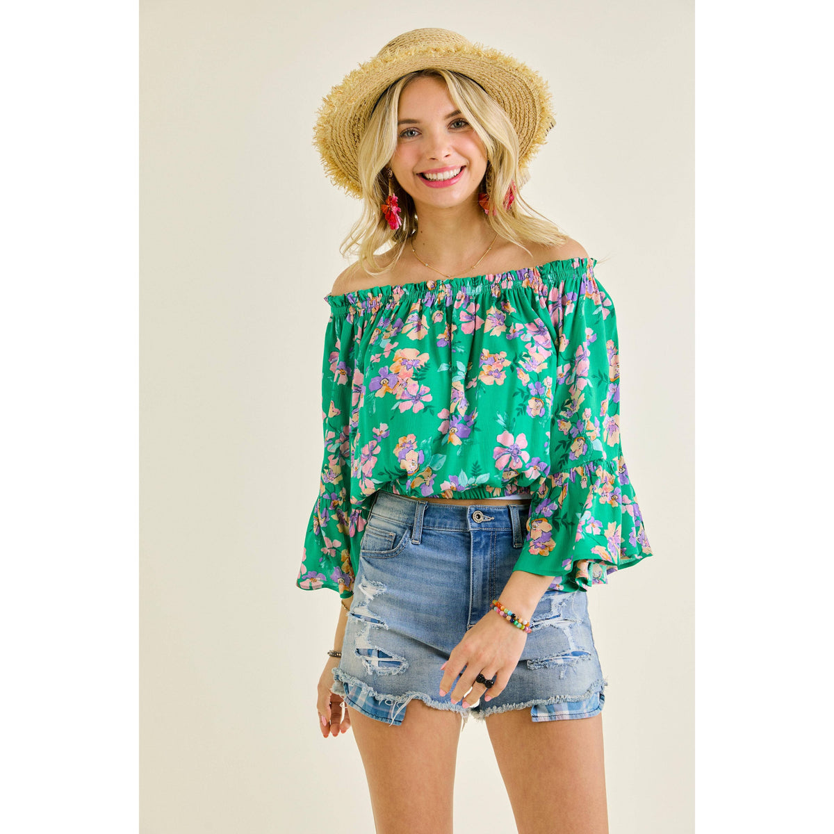 Julia Off Shoulder Bell Sleeve Top