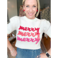 Merry Short Sleeve Sweater Top
