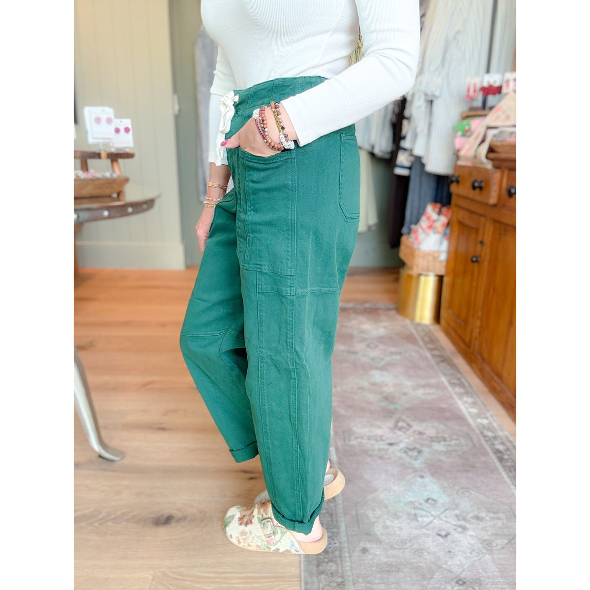 Risen Crop Barrel Pants