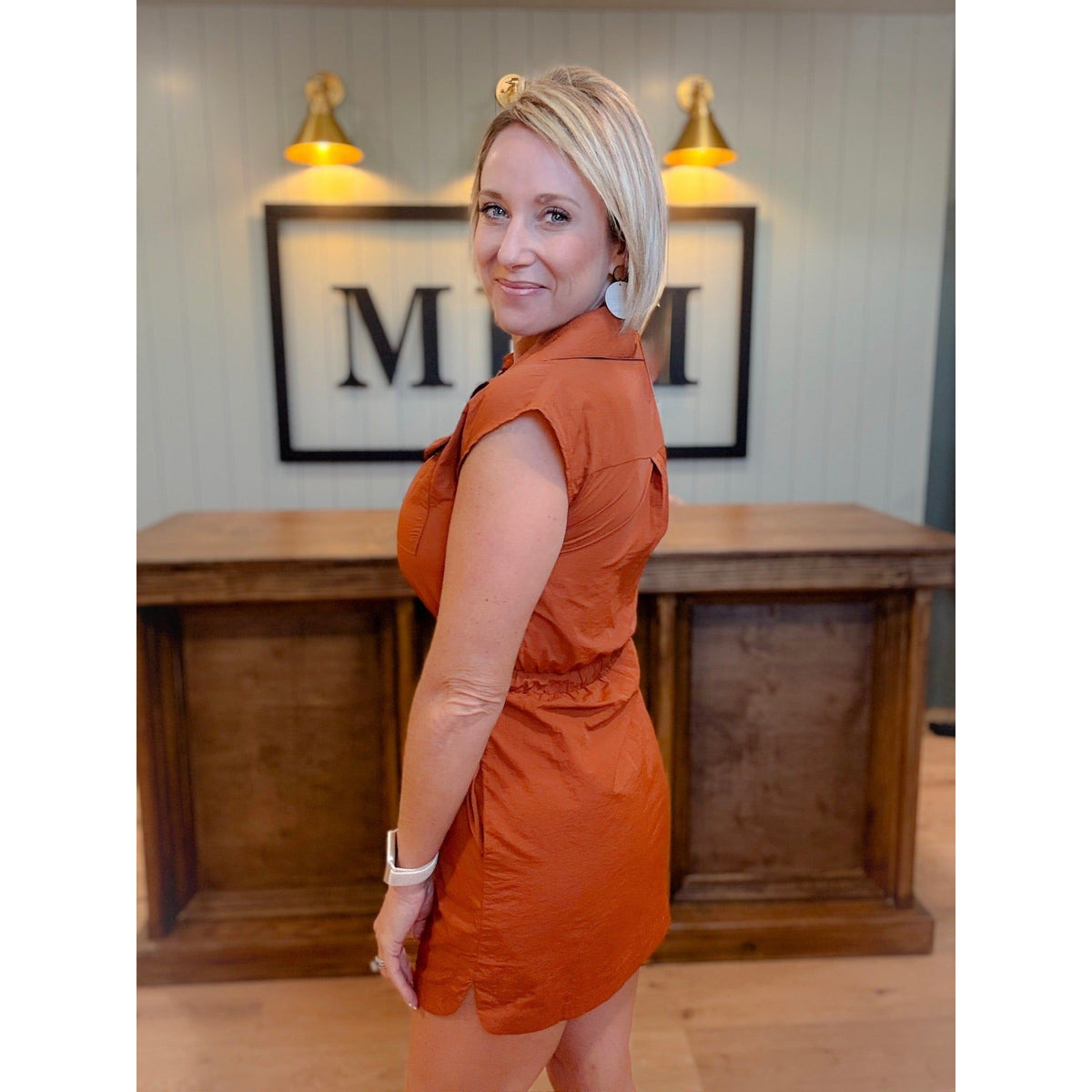 women's boutique mini dress side