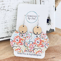 Sketched Floral Dangle Earrings