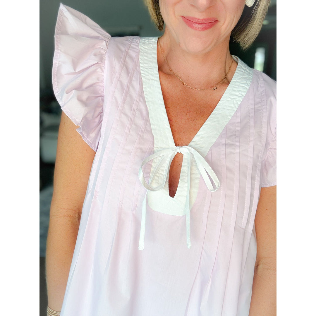Collins Ruffle Sleeve Mini Dress