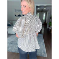 women's boutique striped short sleeve top back