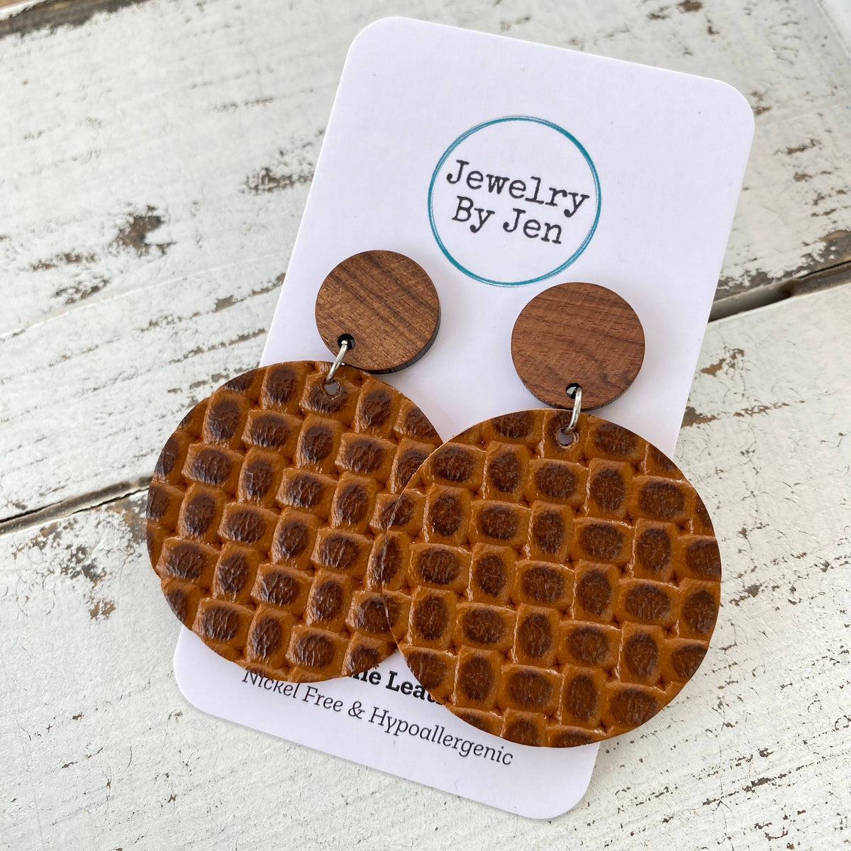 Harvest Chestnut Wood Stud Earrings