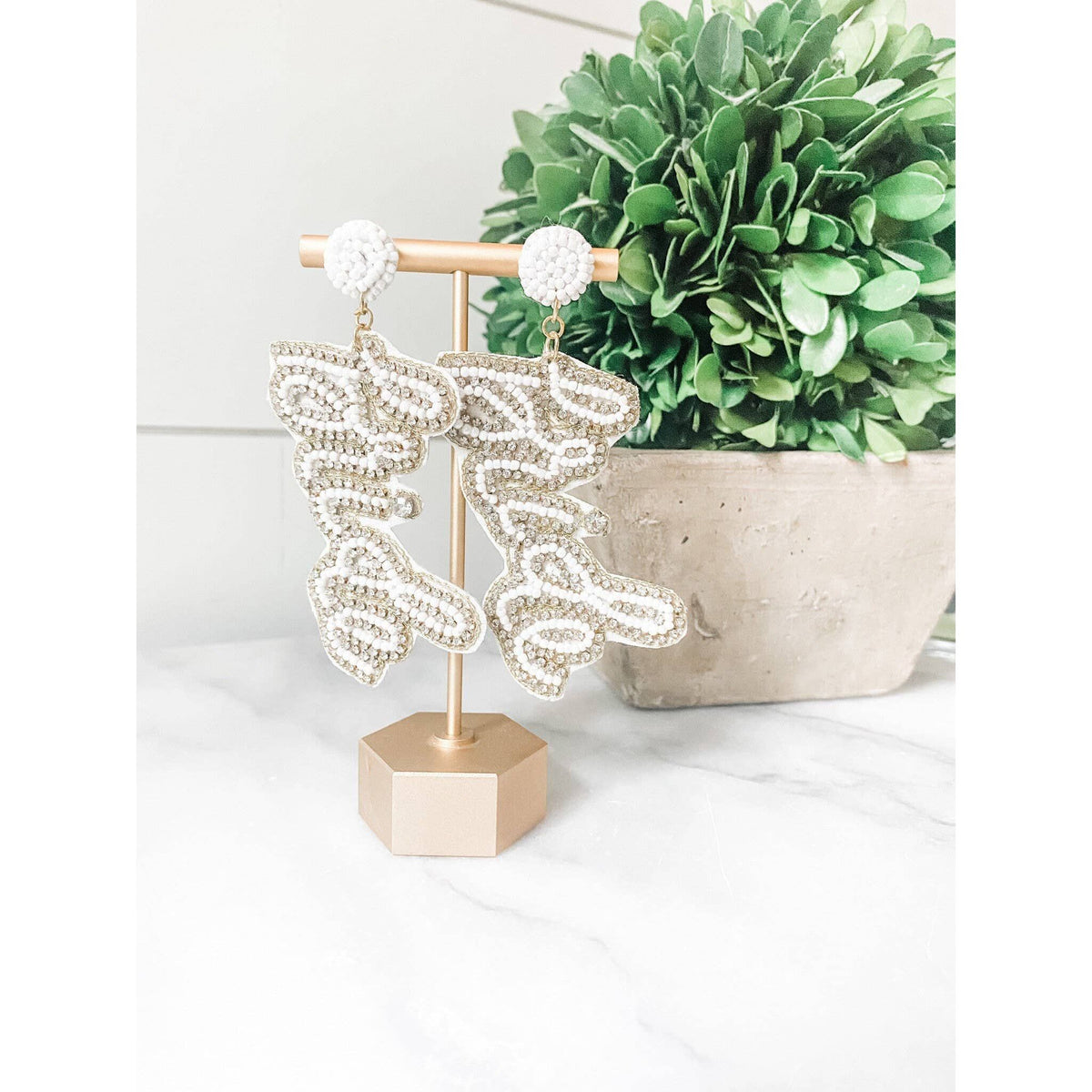 Bride Beaded Statement Earrings