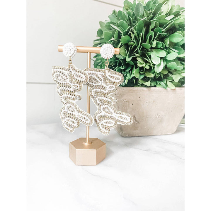 Bride Beaded Statement Earrings
