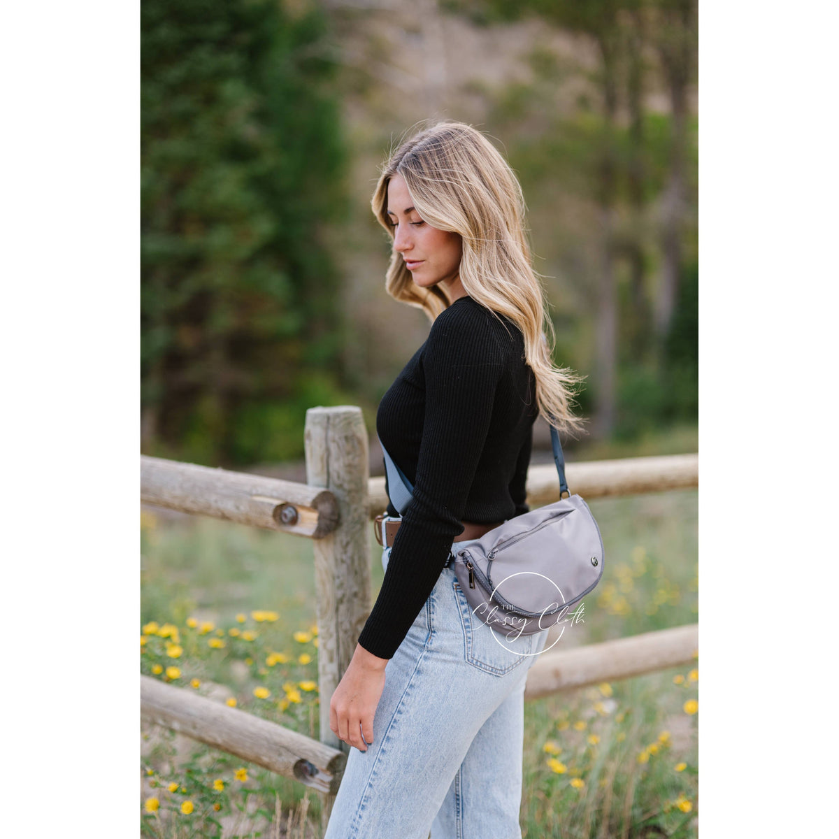 Grey Margot Moon Belt Bag