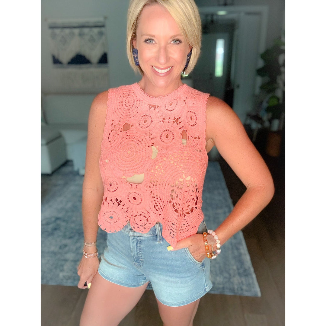 Coral Coast Crochet Tank