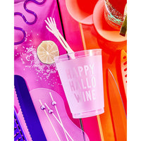 Happy Hallo Wine Halloween Frosted Cups