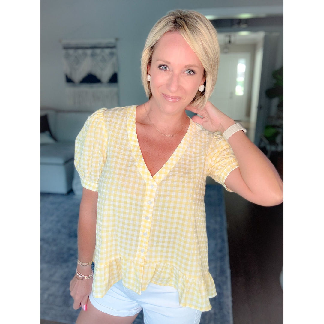 Lemon Drop Peplum Top