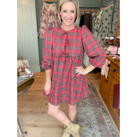 Holly Plaid Tie-Front Dress