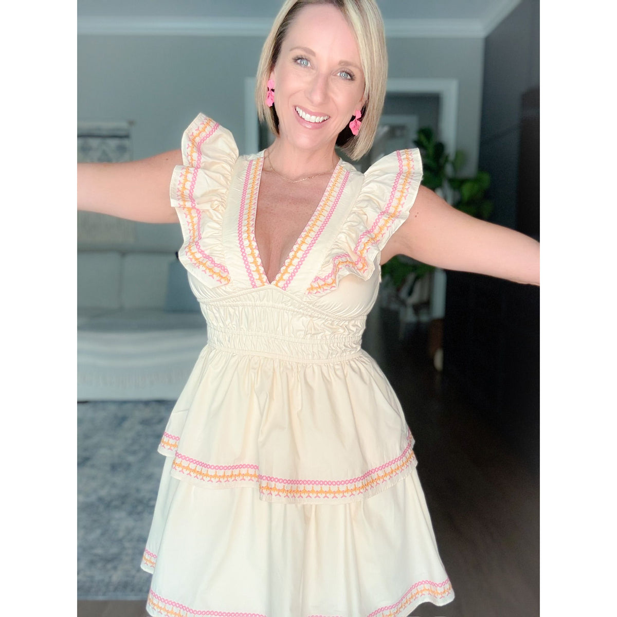 women's boutique cream dress entire dress