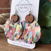 Round Confetti Splash Dangle Earrings