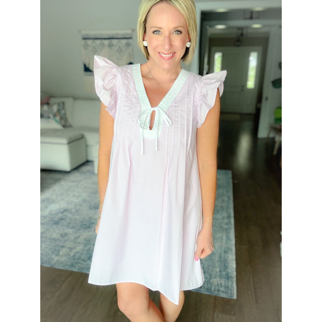 Collins Ruffle Sleeve Mini Dress