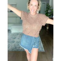 women's boutique sweater brown detail