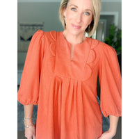 women's boutique fall corduroy dress detail