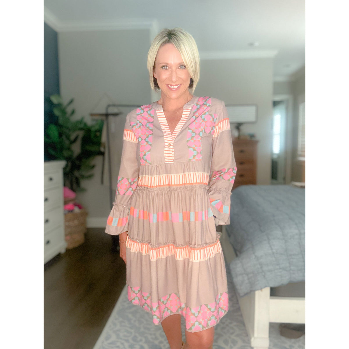 Reese Button Ruffle Dress