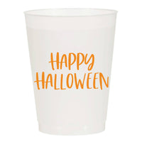 Happy Halloween Orange Frosted Cups