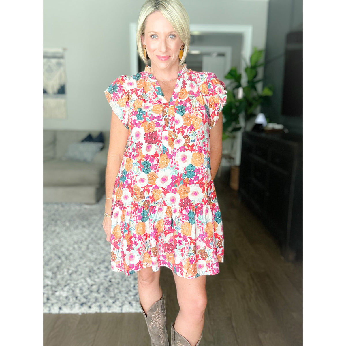 Sutton Flutter Sleeve Dress