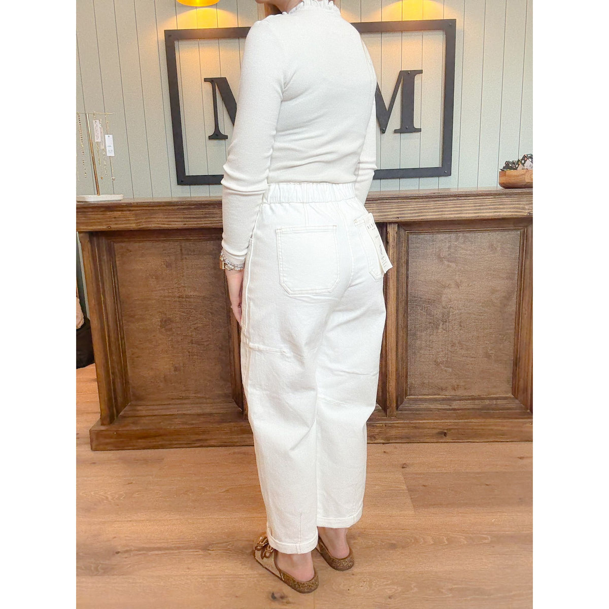 Risen Crop Barrel Pants